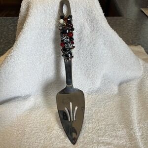 Onieda Pierced Pie Cake Server Stainless Flatware Decorative Wire Stones 12"